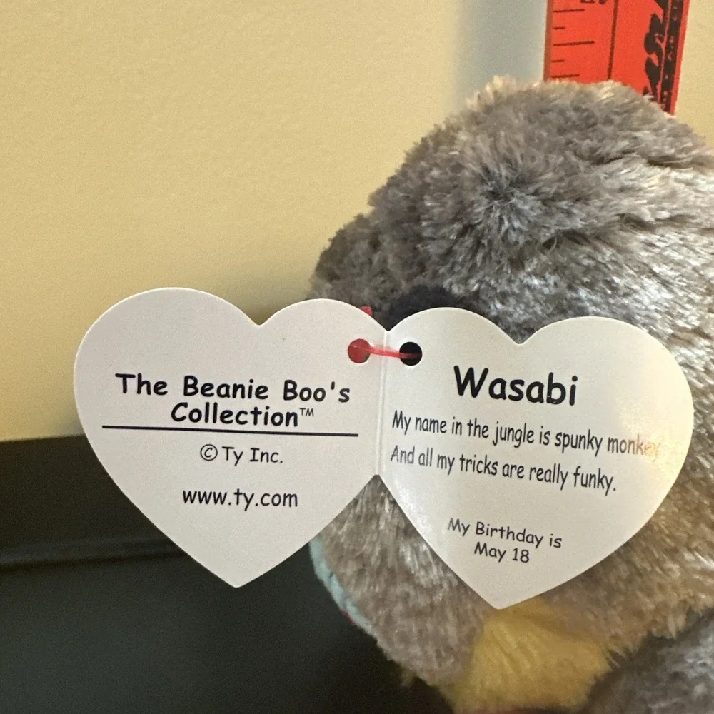 Ty Beanie Boos WASABI Baboon Monkey Plush - 6